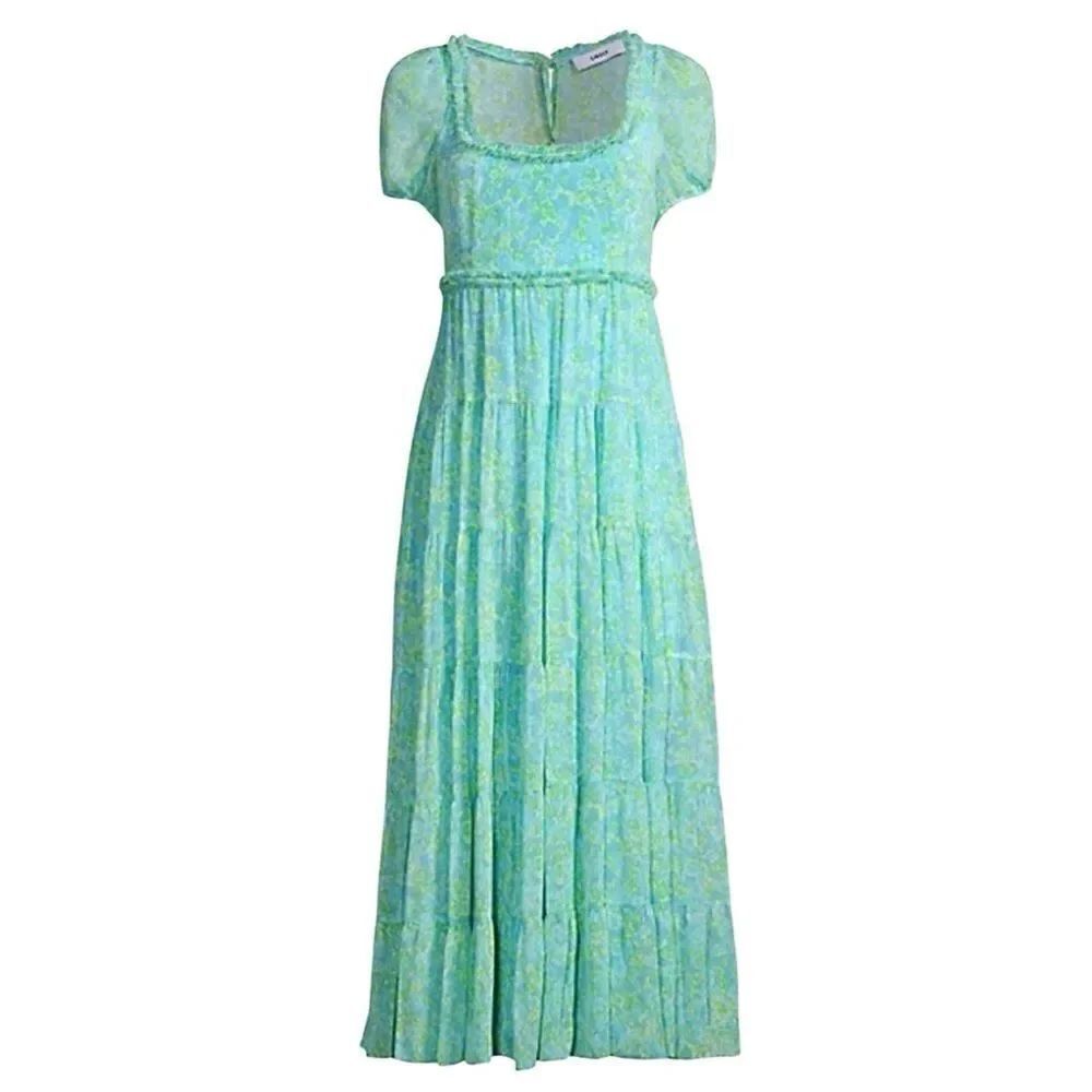 Likely Chloe dress Maxi Blue Green Multi Color Size 4
